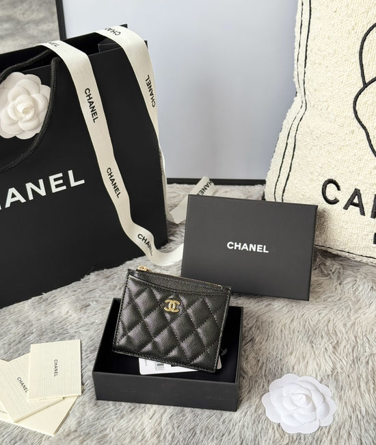 Chanel Single Zip Card Holder Leather A84105