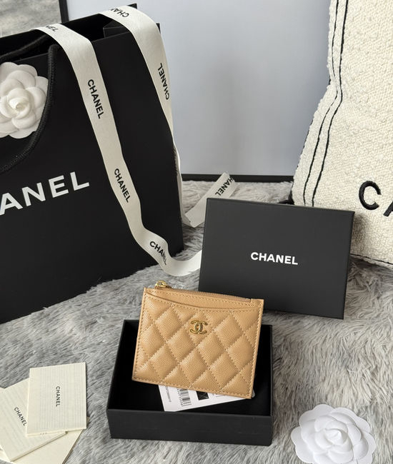 Chanel Caviar Leather Zipper Card Holder A84105