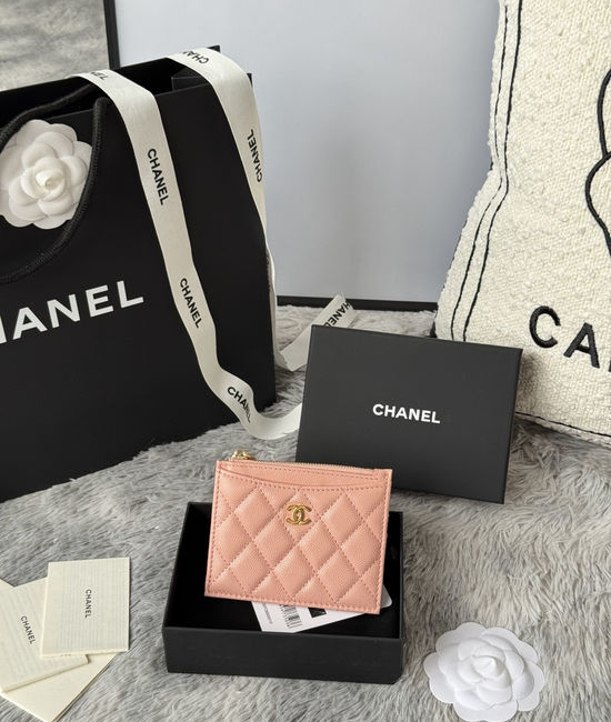 Chanel Caviar Leather Zipper Card Holder A84105