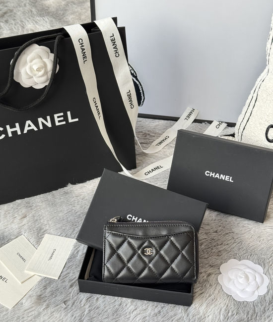 Chanel Wallet Lambskin Card Holder A3179