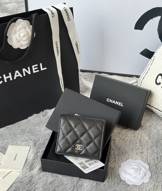 Chanel Wallet Folding Short Genuine Leather A84028