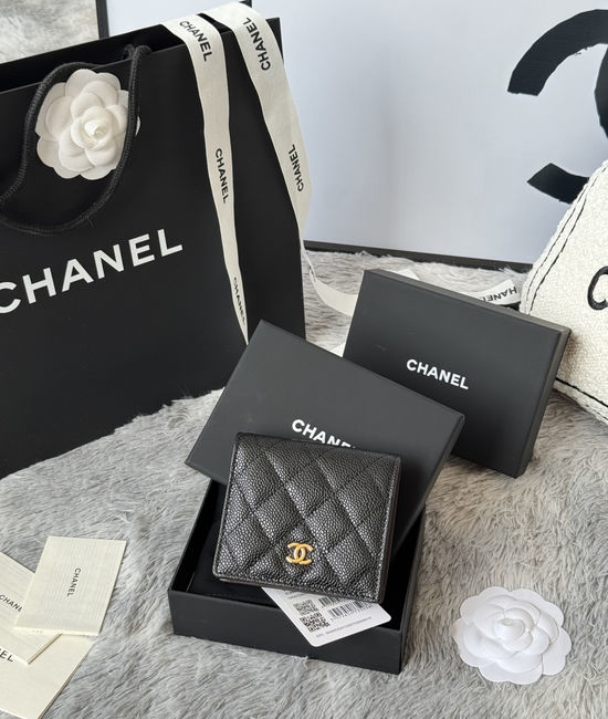 Chanel Wallet Folding Short Genuine Leather A84028