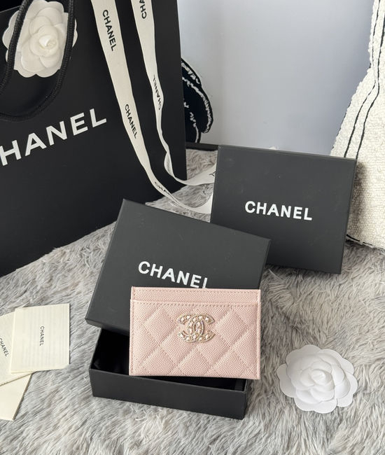 Chanel Caviar Diamond-Embellished Card Holder AP2787