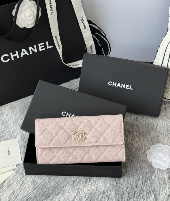 Chanel Long Fold Caviar Leather Wallet AP2790B