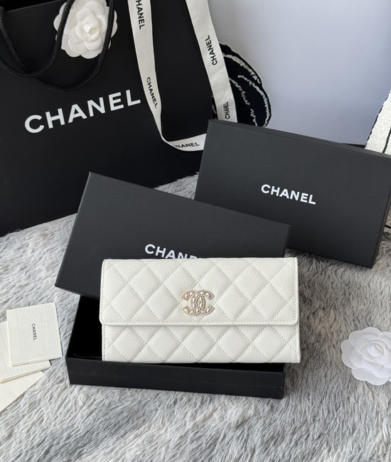 Chanel Long Bifold Wallet Caviar Leather Ap2790B