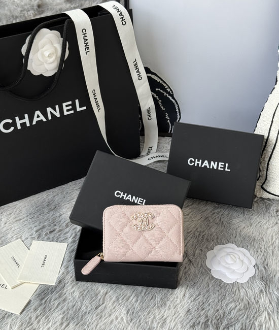 Chanel Zip Caviar Leather Card Holder AP2788