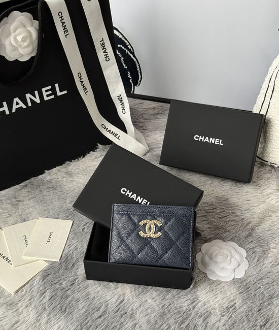 Chanel Embossed Double C Caviar Card Holder AP3098