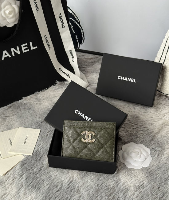 Chanel Embossed Double C Caviar Card Holder AP3098