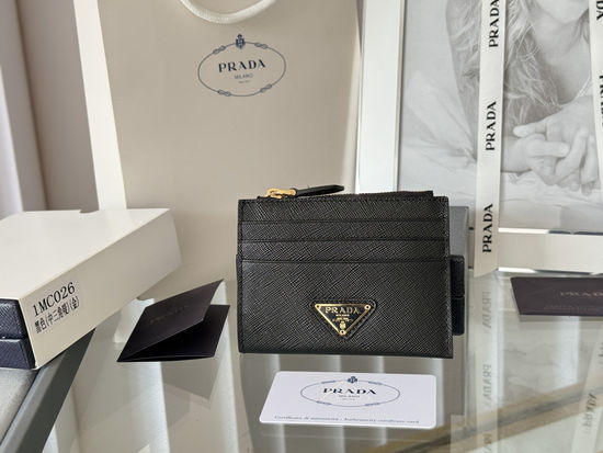 Prada Saffiano Leather Card Holder Wallet 1MC026