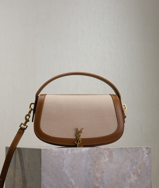 Yves Saint Laurent YSL VOLTAIRE Box Calfskin Half-moon Bag 787671-1