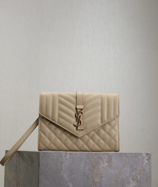 Yves Saint Laurent YSL Le Cassandre Checkered Clutch 617662