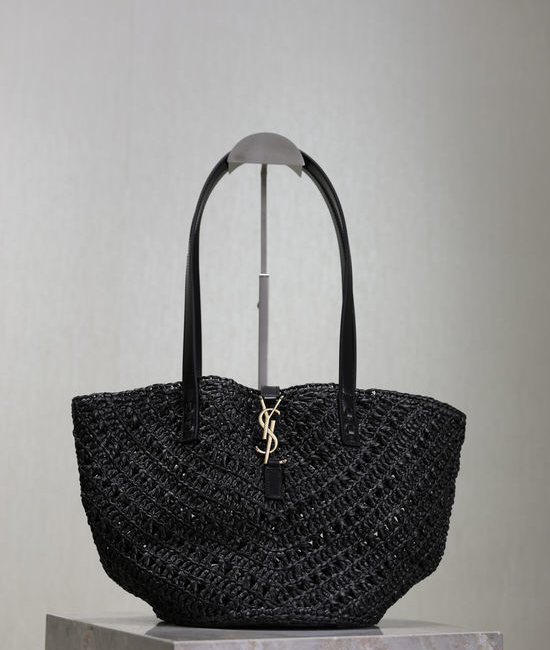 Yves Saint Laurent YSL PANIER Woven Raffia Tote Bag 685618-1