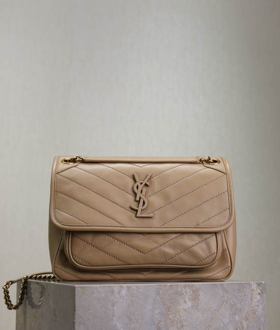 Yves Saint Laurent YSL Niki Beige Lambskin Bag 498894