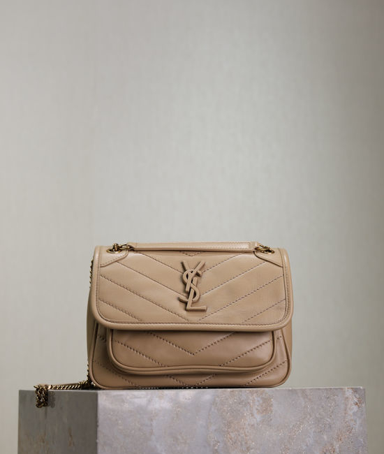 Yves Saint Laurent YSL Niki Apricot Lambskin Bag 533037
