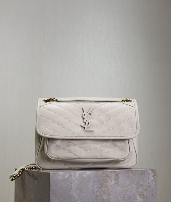 Yves Saint Laurent YSL Niki White Lambskin Bag 498894