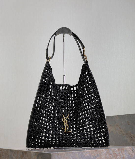 Yves Saint Laurent YSL Woven Raffia Shoulder Bag 781289
