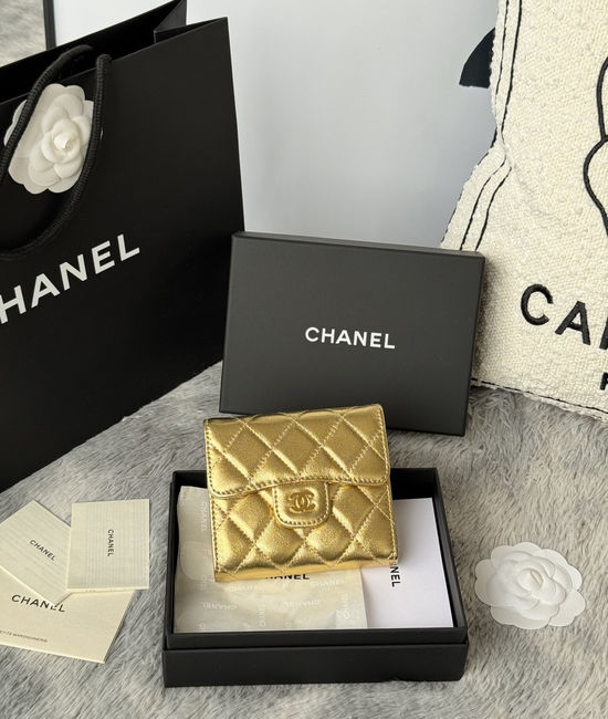 Chanel CF Short Trifold Wallet with 6 Card Slots 82288