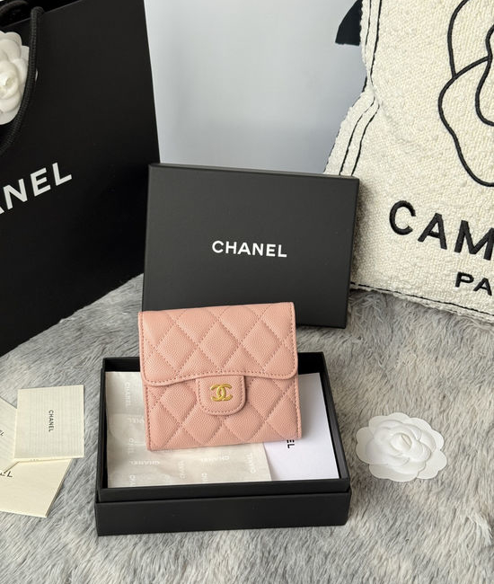 Chanel CF Short Trifold Wallet 6 Card Slots 82288