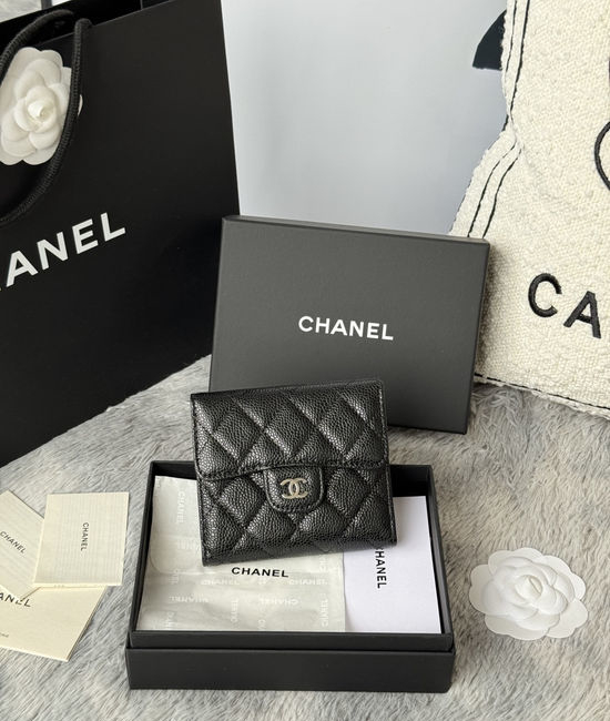 Chanel CF Short Trifold Wallet with 6 Card Slots 82288