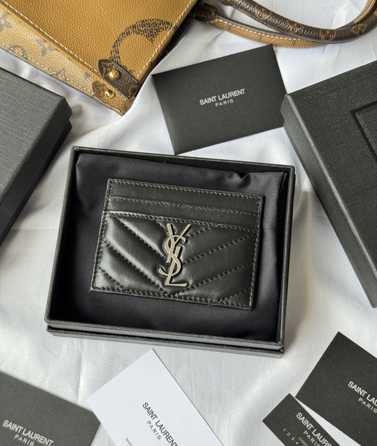 Yves Saint Laurent YSL MONOGRAM Matelasse Card Holder 423291
