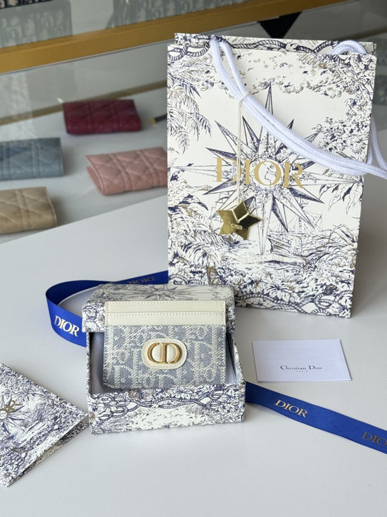 Christian Dior 30 Montaigne Blue Oblique Card Case S2152