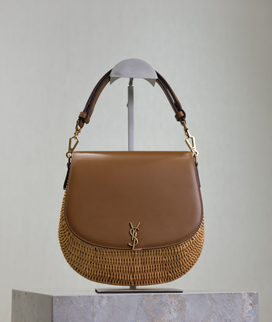 Yves Saint Laurent YSL Voltaire Woven Saddle Bag 753824