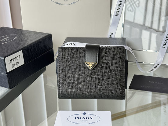 Prada Saffiano Leather Compact Wallet 1MV204