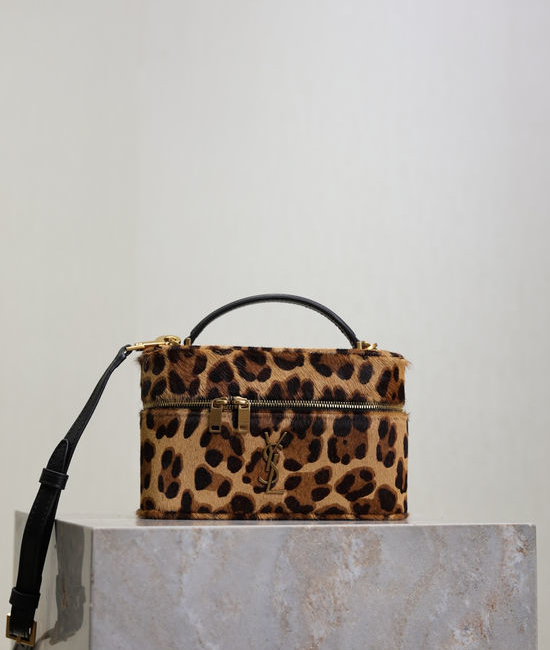 Yves Saint Laurent YSL GABY MINI Leopard Print Leather Box Bag 766731