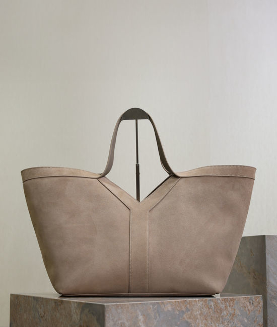 Yves Saint Laurent YSL Suede Cowhide Shopping Tote Bag 817602