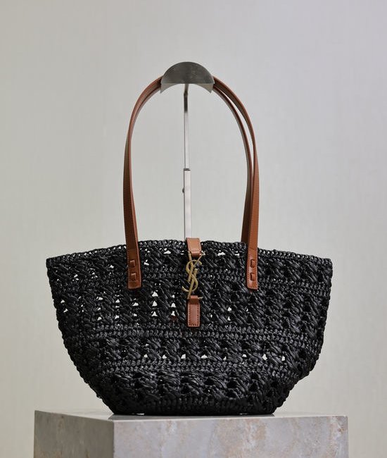 Yves Saint Laurent YSL Raffia Woven Open Tote Bag 685618