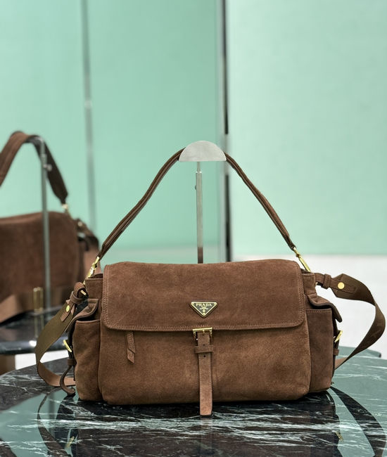 Prada Suede Messenger Bag Adjustable Strap 1BD391