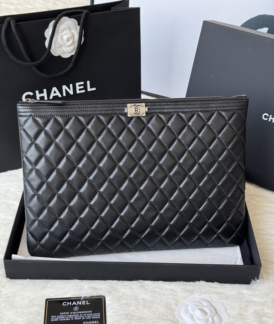 Chanel Leboy Lambskin Envelope Clutch 9847