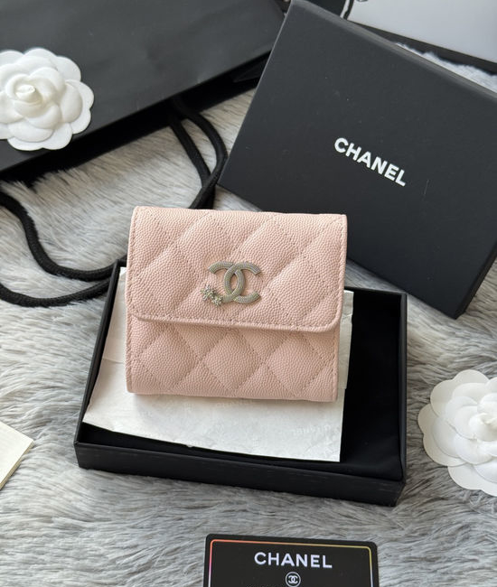 Chanel Three-fold Caviar Leather Wallet 4810