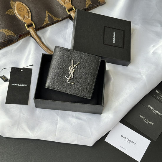 Yves Saint Laurent YSL MONOGRAM Fold Leather Wallet 463249