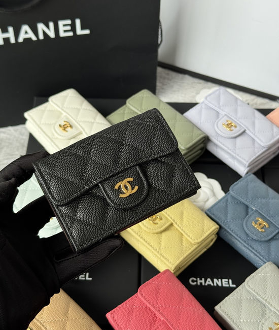 Chanel Quilted Leather Trifold Wallet AP280