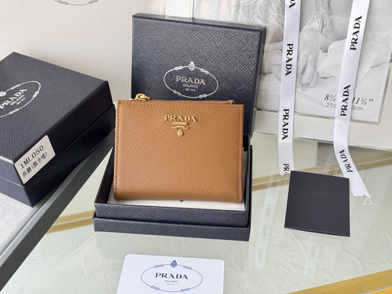 Prada Saffiano Leather Short Snap Wallet 1ML050