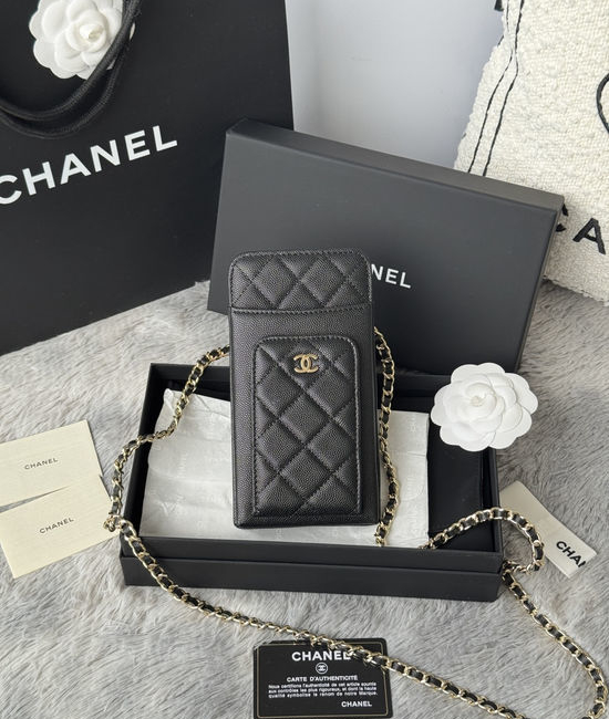 Chanel Ohane Caviar Leather Chain Crossbody Bag AP1040