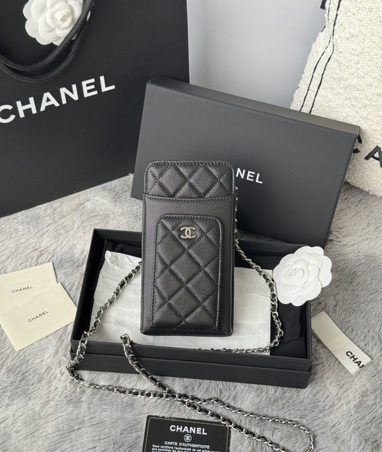 Chanel Ohane Caviar Leather Chain Crossbody Bag AP1040