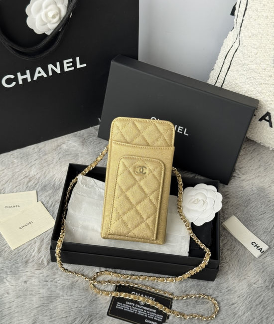 Chanel Ohane Caviar Leather Chain Crossbody Bag AP1040