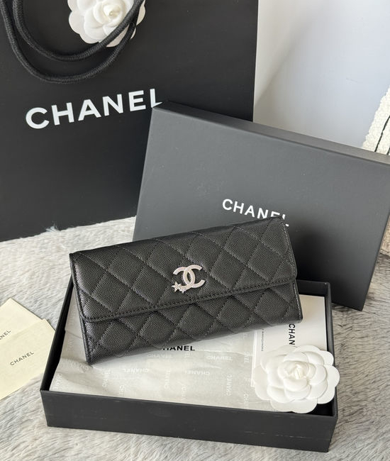 Chanel Caviar Leather Bi-fold Wallet AP3774