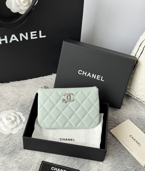 Chanel Caviar Leather Zipper Card Holder AP4861B