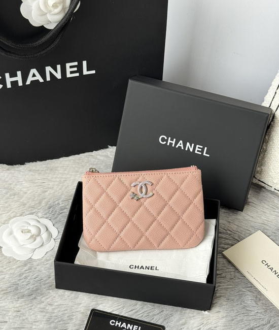 Chanel Caviar Leather Zipper Card Holder AP4861B