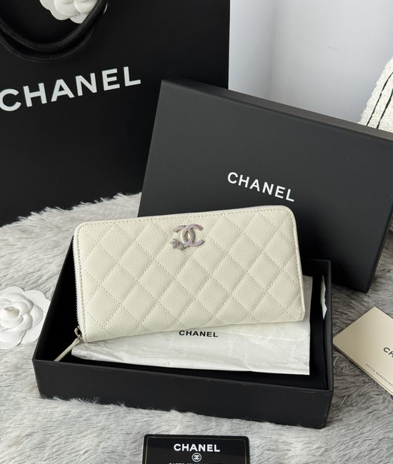 Chanel Caviar Leather Long Zip Wallet AP3776B