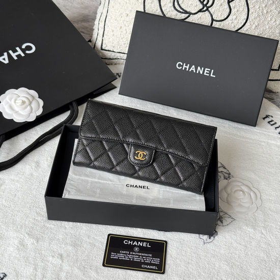 Chanel CF Long Wallet Spacious with Silver Hardware A80758