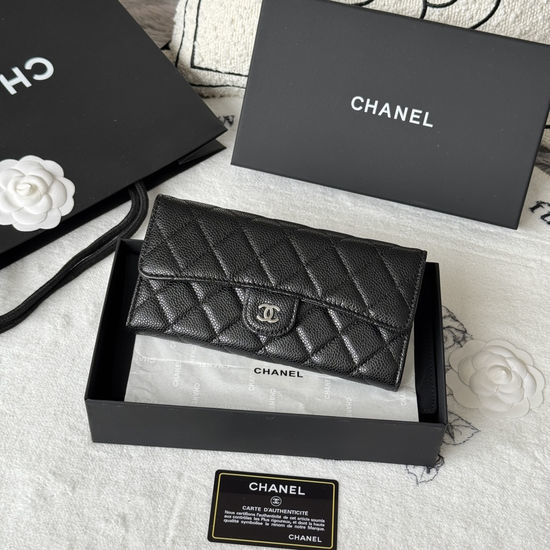Chanel CF Long Wallet Spacious with Gold Hardware A80758