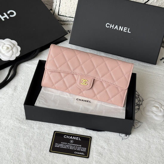 Chanel Classic Caviar Leather Long Wallet A80758