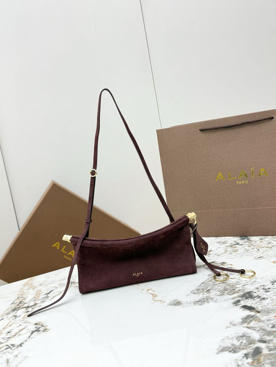 Alaia LE CLICK Suede Velvet Curved Clip Bag A1430