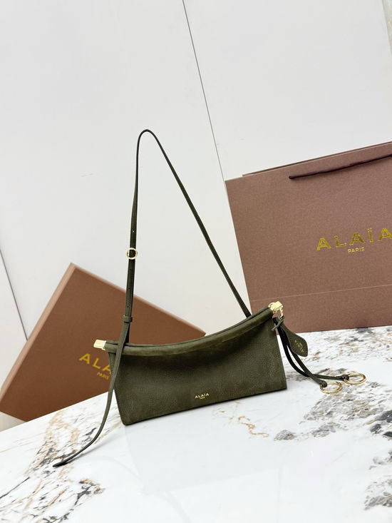 Alaia LE CLICK Suede Velvet Curved Clip Bag A1430