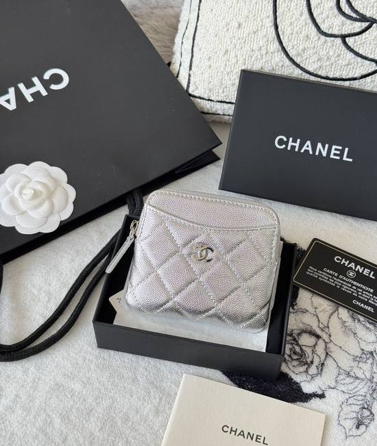 Chanel Caviar Calfskin Gold Buckle Card Holder AP2111