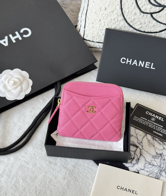 Chanel Caviar Calfskin Gold Buckle Card Holder AP2111